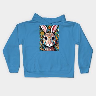 Rainbow Hare #001 Kids Hoodie